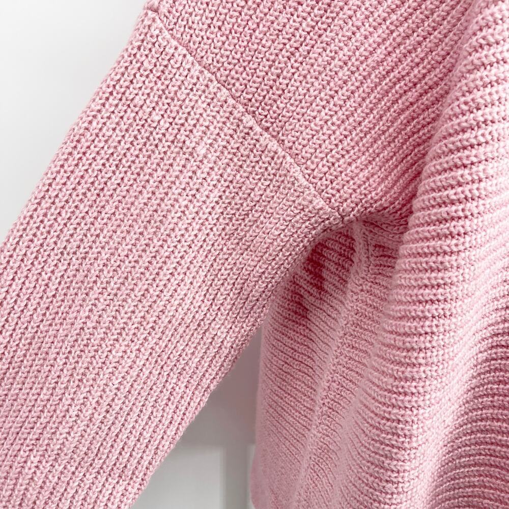 J.Crew Factory Cowl neck Sweater Chunky Knit Pink Women's XL NEW - Picture 3 of 6